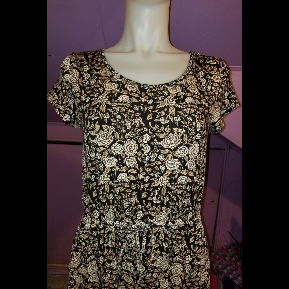 LUCKY BRAND FLORAL PRINT SOFT KNIT BOHO DRESS - Picture 2 of 7